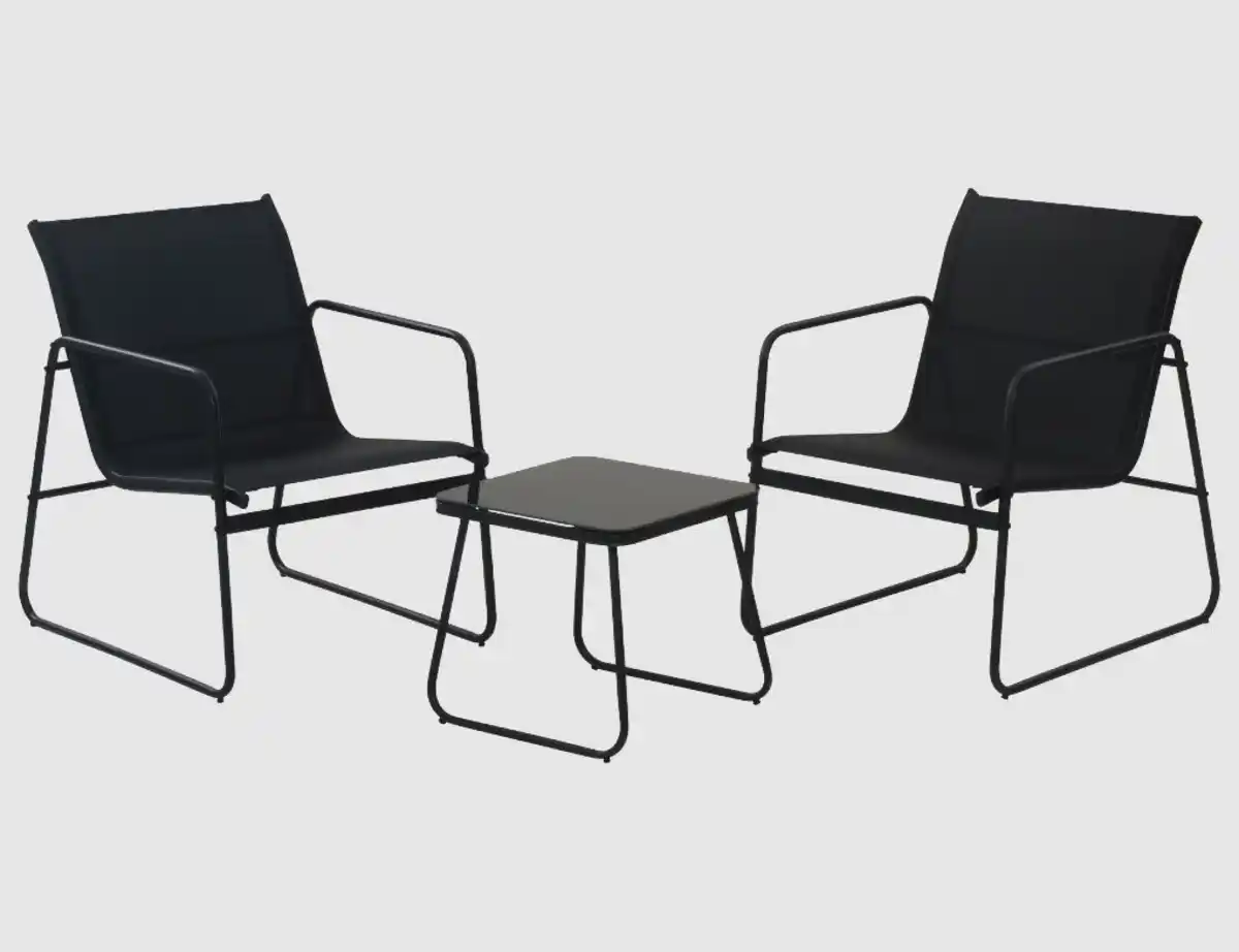 Bild 1 von Balkonset Lounge Schwarz 3-teilig