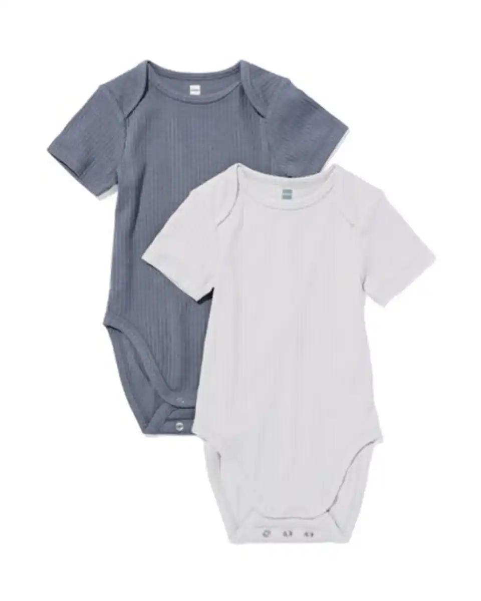 Bild 1 von Mitwachsender Baby-Strampler LENZING™ ECOVERO™, gerippt – 2 Stück hellgrau