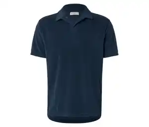 Frottee-Poloshirt, navy