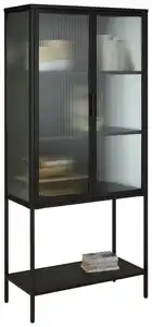 Vitrine Cube in Schwarz, Schwarz