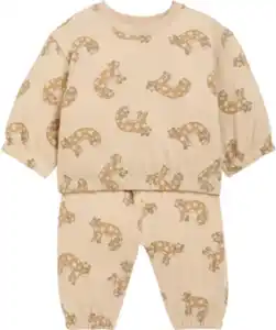 Newborn Sweatshirt + Hose Leoparden, Beige