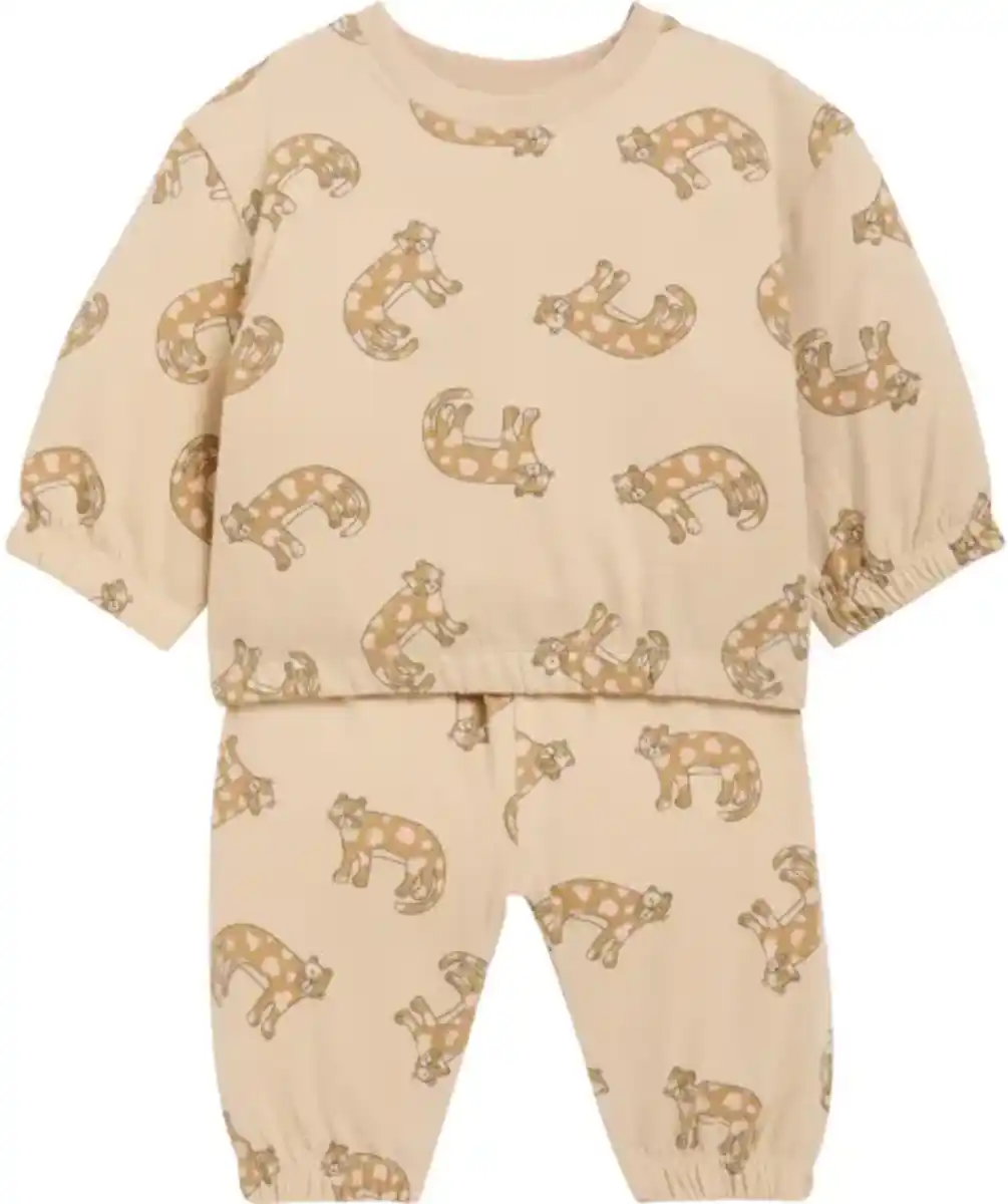 Bild 1 von Newborn Sweatshirt + Hose Leoparden, Beige