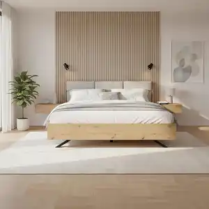 Bett Dormio Eiche/ Champagner ca. 180x200 cm, Eichefarben, Champagner