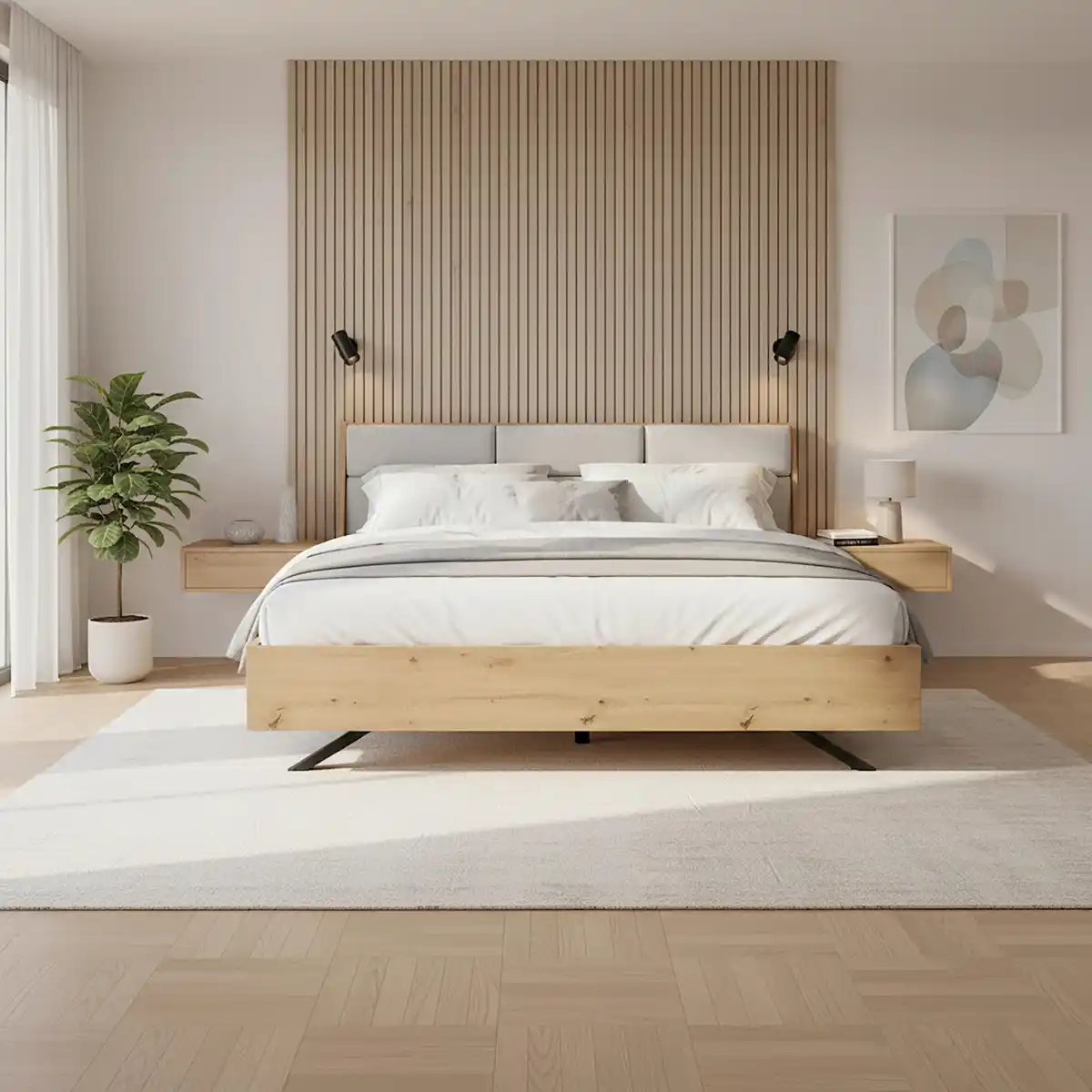Bild 1 von Bett Dormio Eiche/ Champagner ca. 180x200 cm, Eichefarben, Champagner