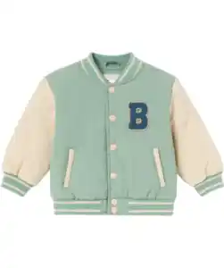 Collegejacke mit Kontrastärmeln, hellkhaki