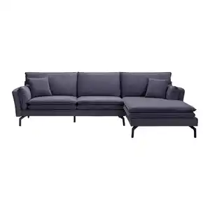 Wohnlandschaft Lani Grau Samt, Grau
