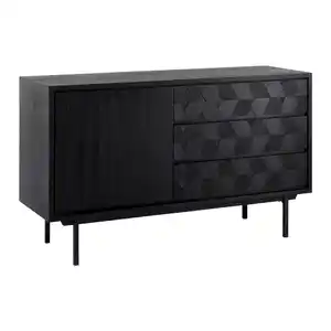 Sideboard Roma ca. 131x77 cm MDF Schwarz, Schwarz