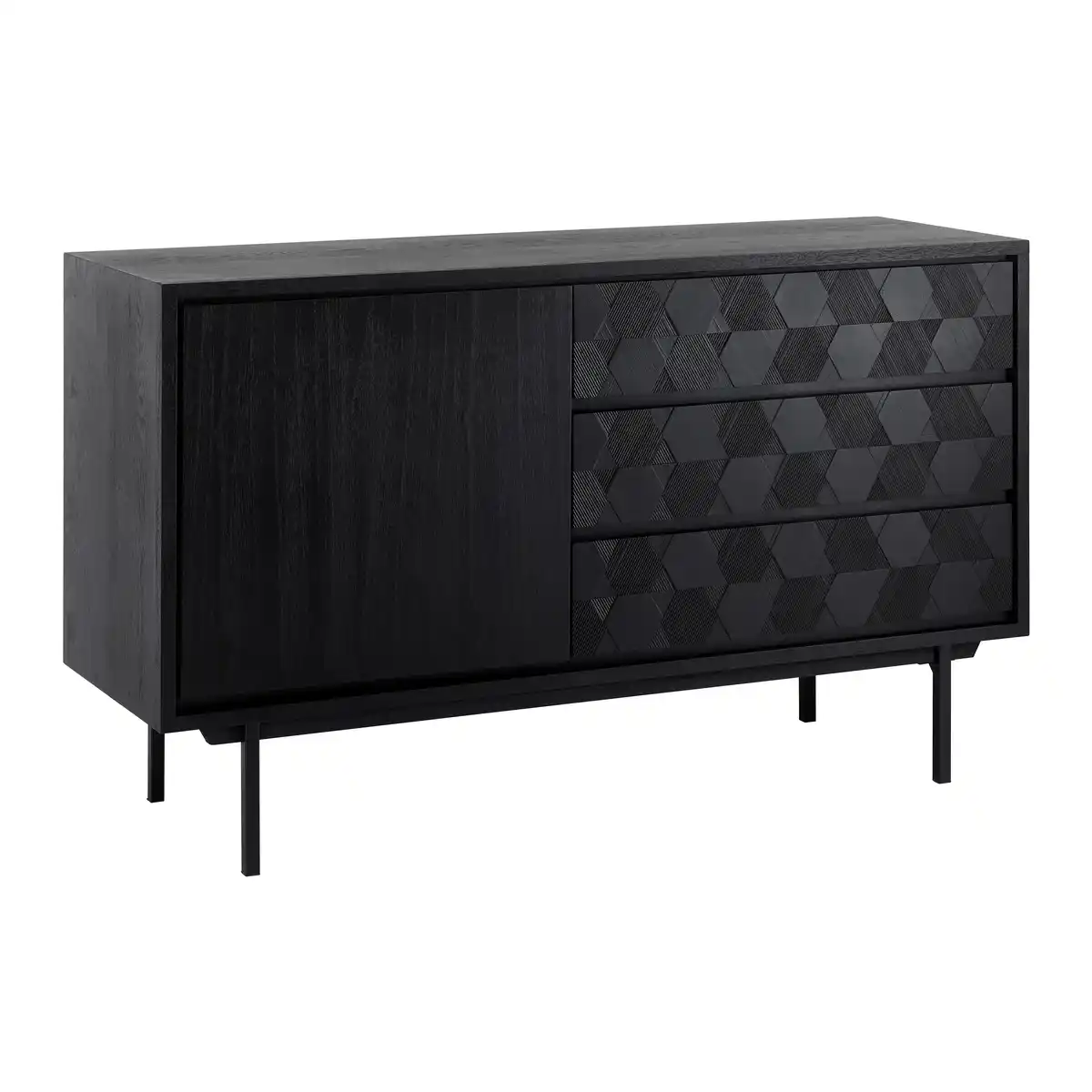 Bild 1 von Sideboard Roma ca. 131x77 cm MDF Schwarz, Schwarz