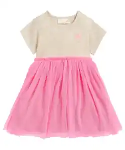 Kleid mit Tüll, neon pink