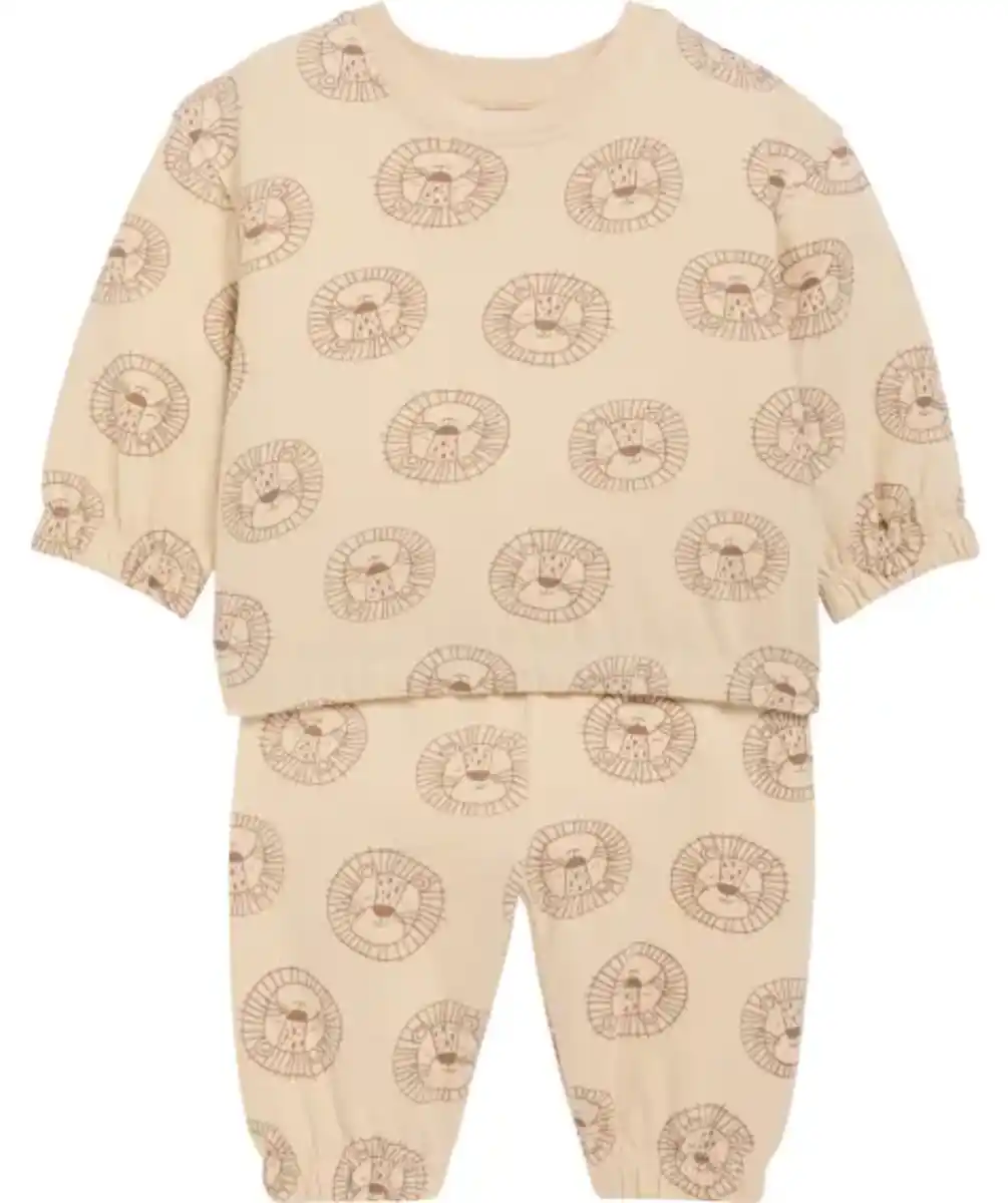 Bild 1 von Newborn Sweatshirt + Hose mit Löwen, offwhite
