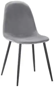 Stuhl Lio Grau Samt Gepolstert, Grau