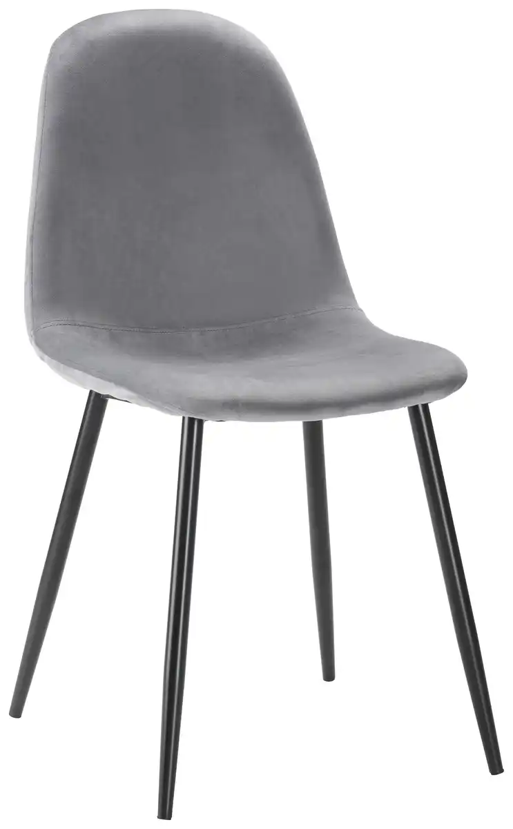 Bild 1 von Stuhl Lio Grau Samt Gepolstert, Grau