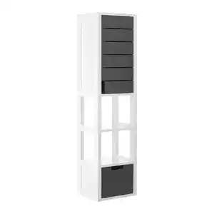 Hängeschrank Tia Grau/Weiß ca. 30x116x24 cm, Grau, Weiß