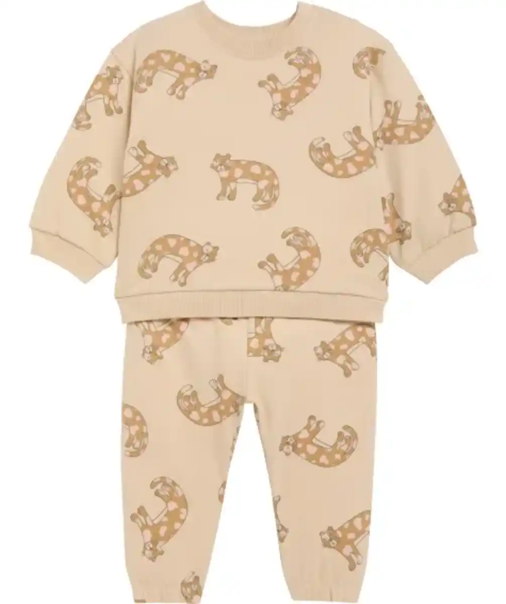 Bild 1 von Sweatshirt + Hose mit Leoparden, hellbraun