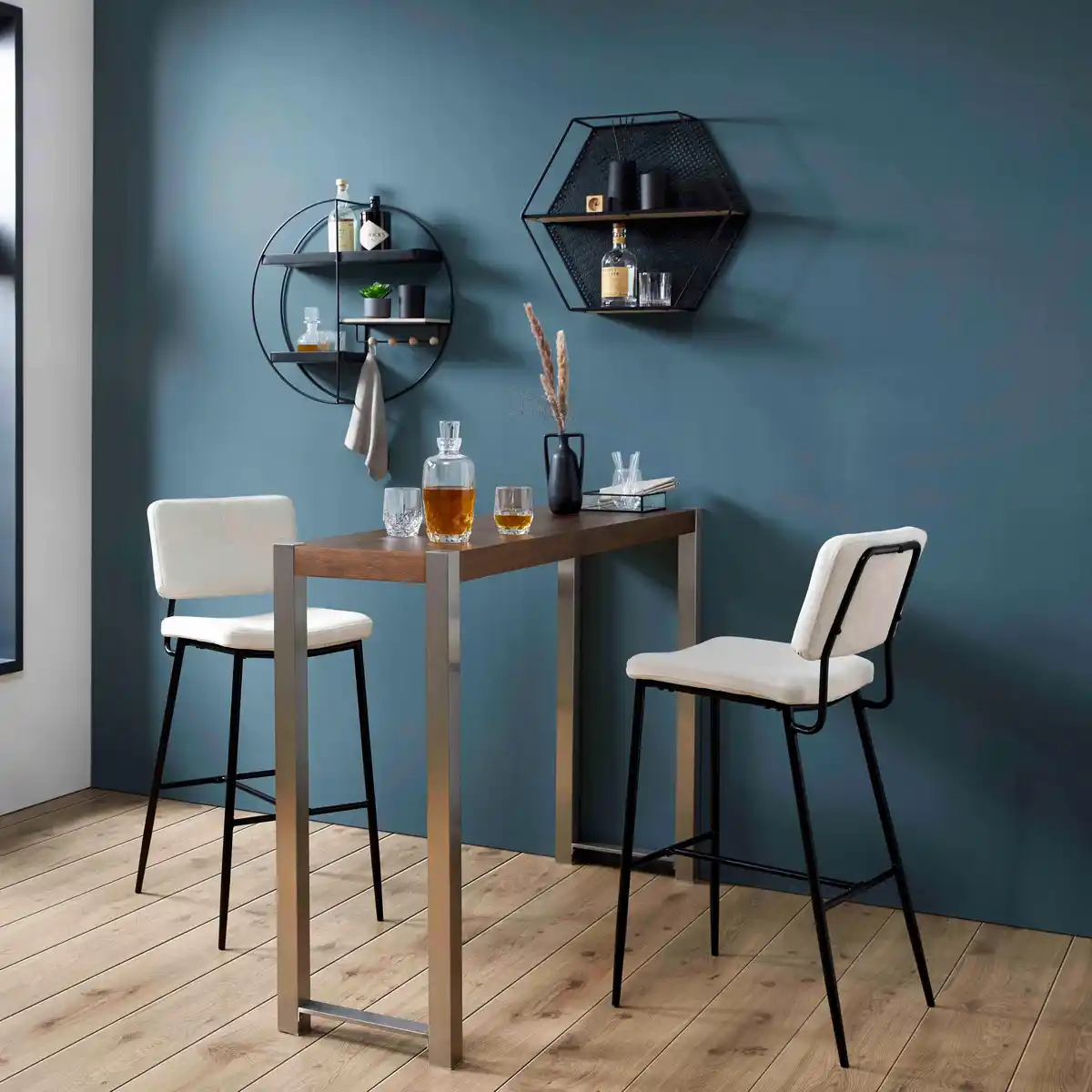 Bild 1 von Bartisch Enora Walnussfarben Edelstahl ca. 150x100x40 cm, Walnussfarben