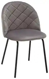 Stuhl Selina Grau Samt Gepolstert, Grau