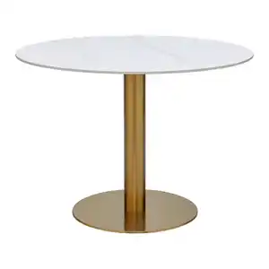 Esstisch Mirac Weiß/Goldfarben, Weiß, Goldfarben