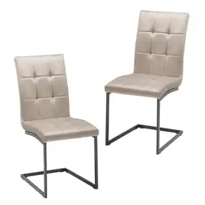 Schwingstuhl-Set Mela Taupe Samtbezug, Taupe