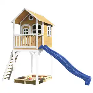 Spielturm Spielturm Romy, Blau, Braun, Weiß, Holz, Kunststoff, 420x320x191 cm, Fsc, EN 71, Outdoor Spielzeug, Spieltürme