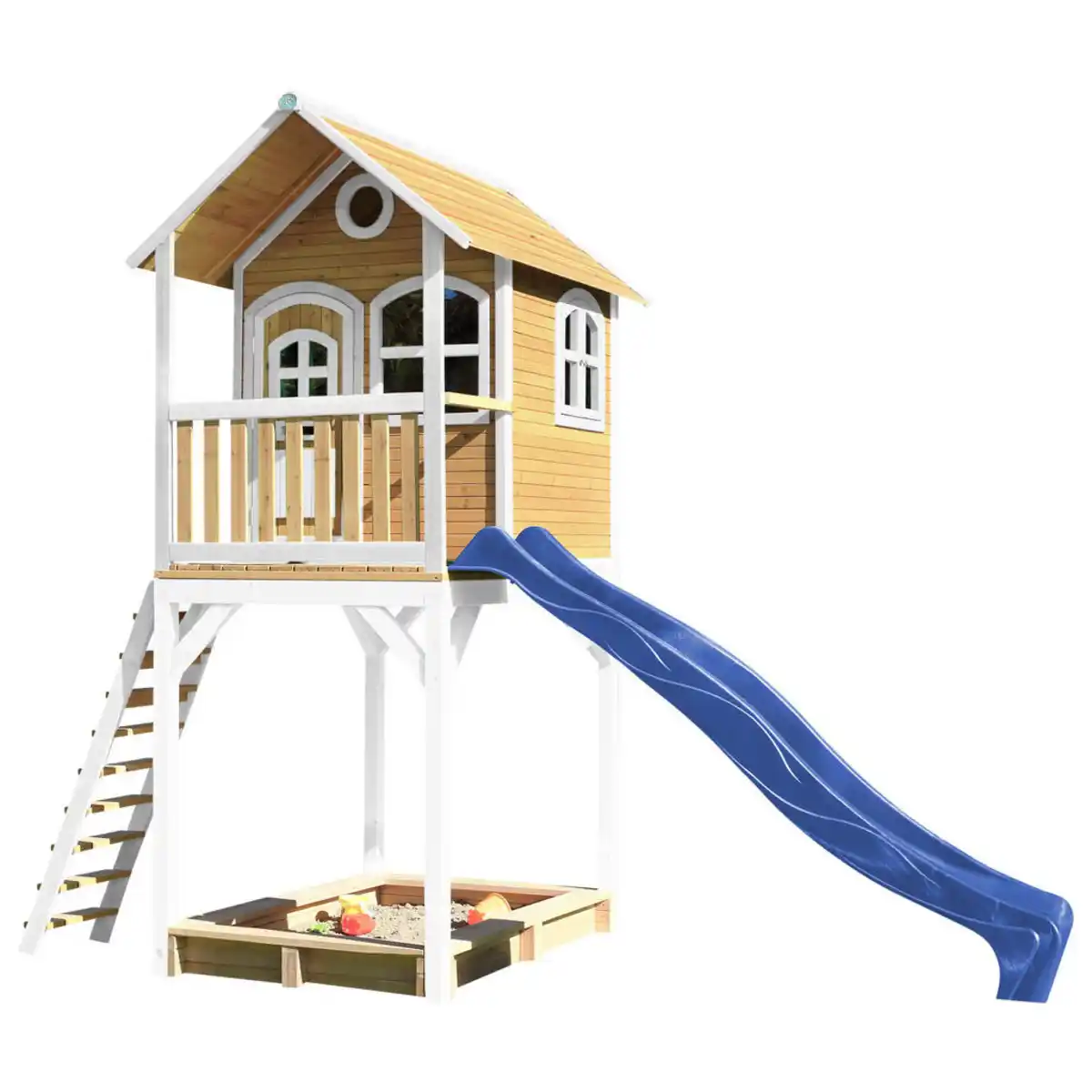 Bild 1 von Spielturm Spielturm Romy, Blau, Braun, Weiß, Holz, Kunststoff, 420x320x191 cm, Fsc, EN 71, Outdoor Spielzeug, Spieltürme