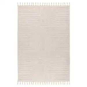 Kayoom Flachwebeteppich, Beige, Textil, geometrisch, rechteckig, 80x150 cm, für Fußbodenheizung geeignet, in verschiedenen Größen erhältlich, strapazierfähig, Teppiche & Böden, Teppiche, Webte