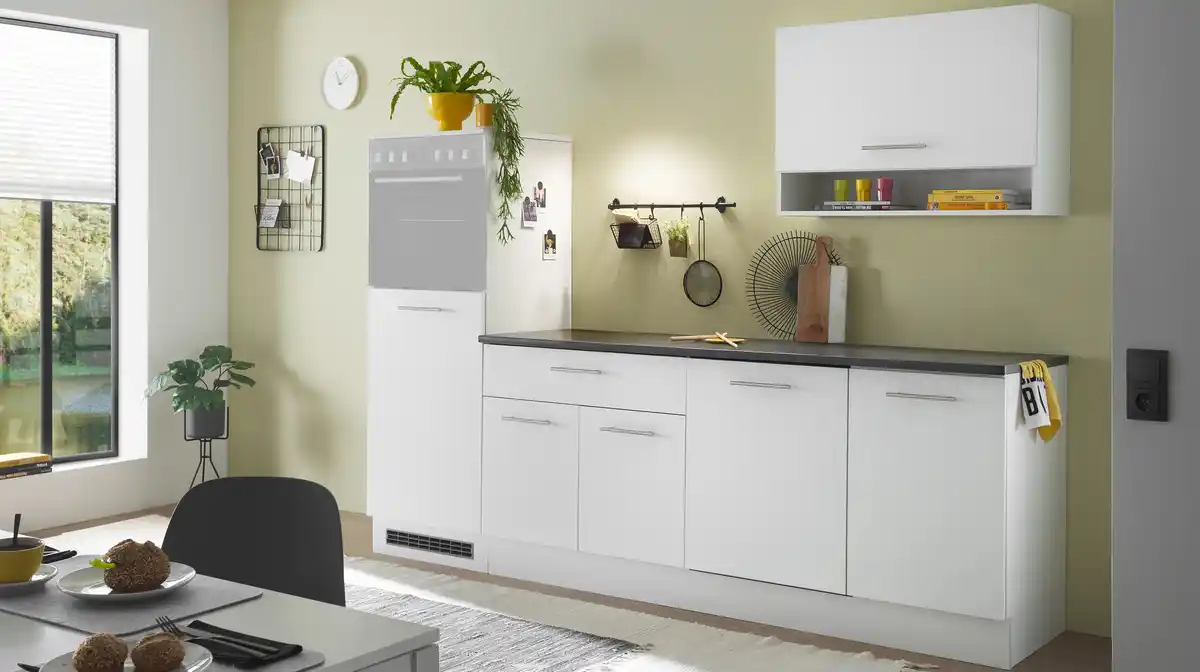 Bild 1 von Küchenzeile - weiß matt - 260 cm - ohne Elektrogeräte - EDDY
