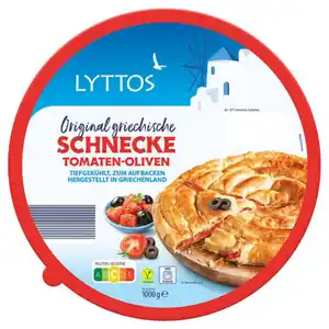 LYTTOS Griechische Blätterteigschnecke 1 kg, Oliven Tomate