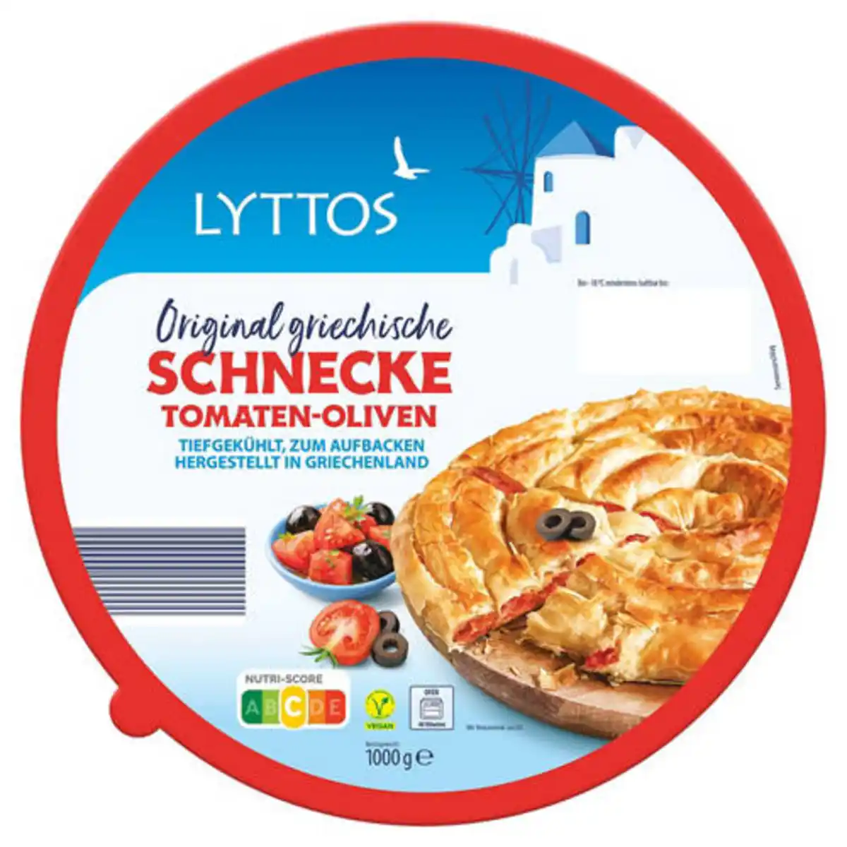 Bild 1 von LYTTOS Griechische Blätterteigschnecke 1 kg, Oliven Tomate