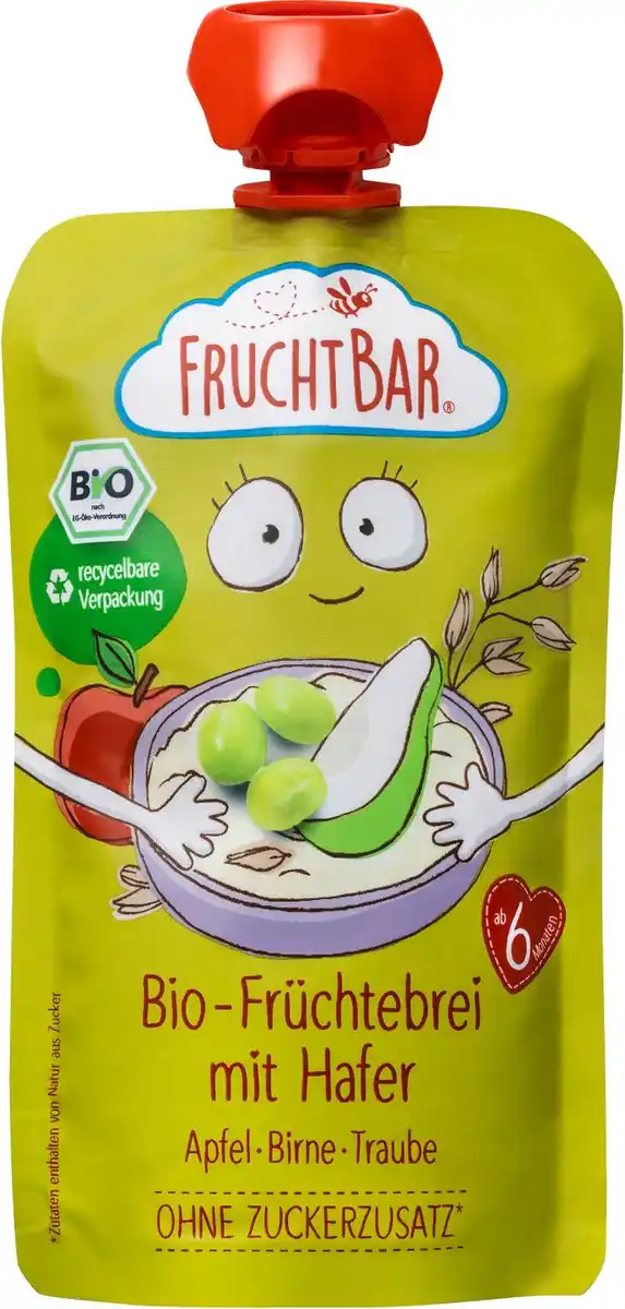 Bild 1 von FRUCHTBAR Bio-Früchtebrei, 120-g-Quetschbeutel