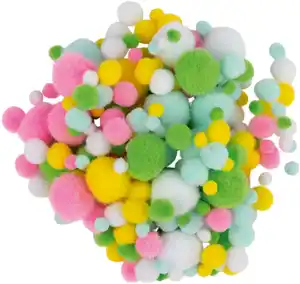 CRELANDO® Pompoms in Pastell-Farben, 250-St.-Packg.