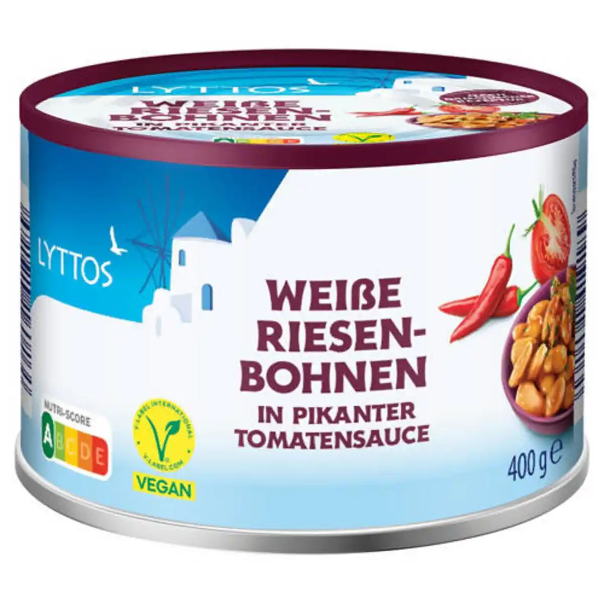 Bild 1 von LYTTOS Weiße Riesenbohnen / Kichererbsen 400 g, Pikant