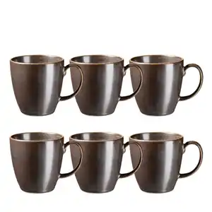Mäser Kaffeebecherset Powerful, Braun, Schwarz, Keramik, 6-teilig, 330 ml, Kaffee & Tee, Tassen, Kaffeebecher