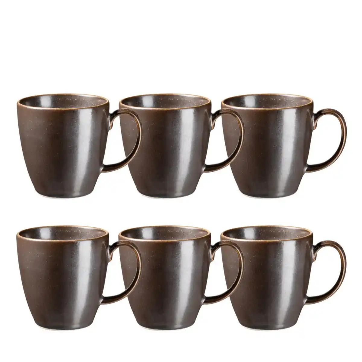 Bild 1 von Mäser Kaffeebecherset Powerful, Braun, Schwarz, Keramik, 6-teilig, 330 ml, Kaffee & Tee, Tassen, Kaffeebecher