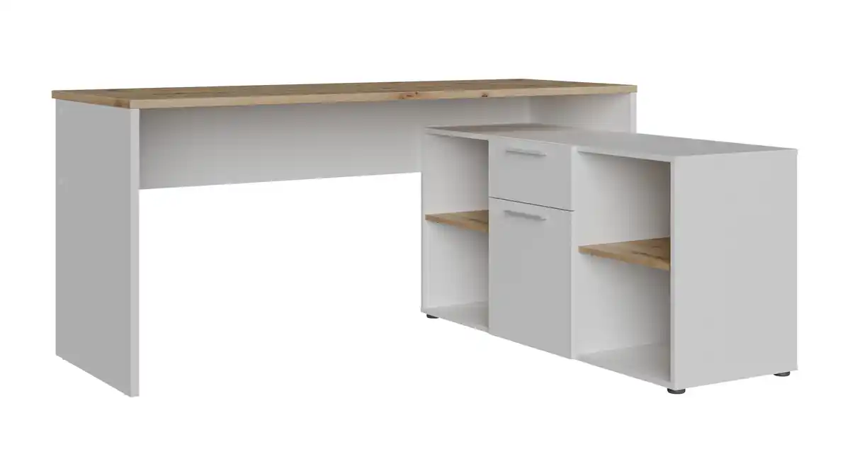 Bild 1 von Eck-Schreibtisch weiß Artisan Eiche 160 cm - CONTRA COSTA