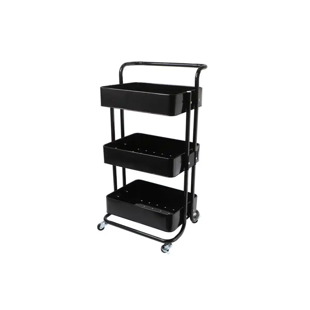 Bild 1 von Echtwerk Servierwagen, Schwarz, Metall, 3 Schublade(n) Schubladen, 32x86x43 cm, Esszimmer, Barmöbel, Barwagen