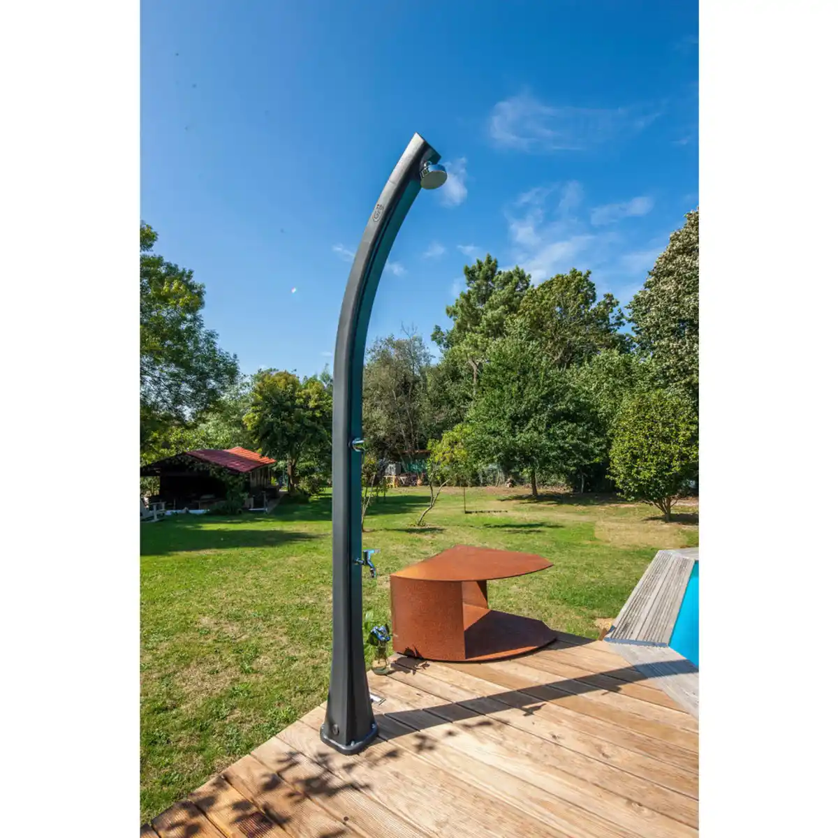 Bild 1 von Gre Solardusche GRE Ssr25, Schwarz, Metall, Kunststoff, 17x219x19 cm, Freizeit, Pools und Wasserspaß, Gartenduschen