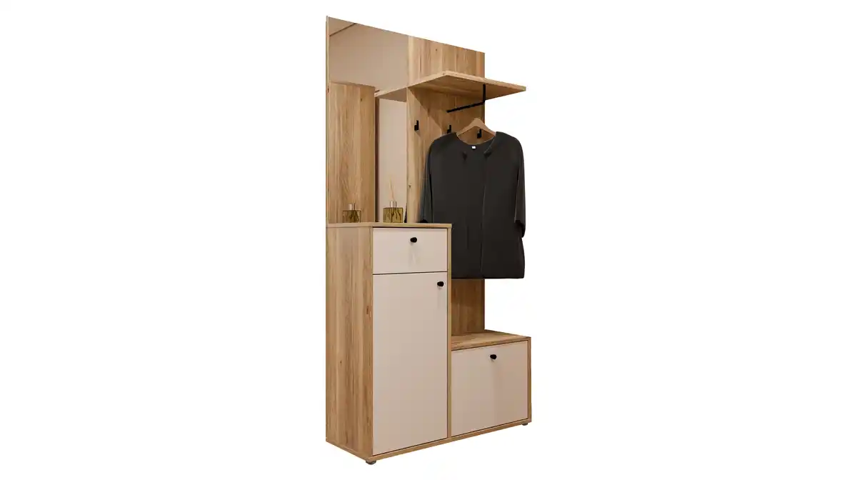 Bild 1 von Garderoben-Set 4-teilig Mauvelle Eiche beige - 96 cm - KENDRAY