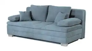 Schlafsofa Bettkasten Dauerschläfer hellblau Federkern - LINDAU