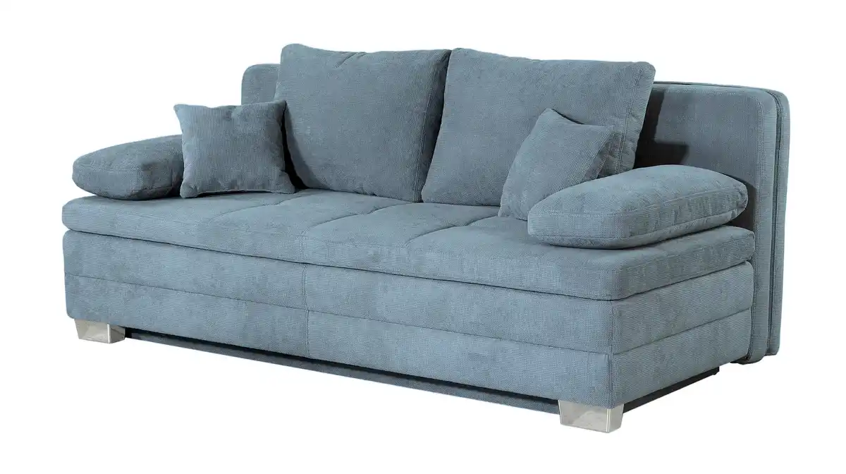 Bild 1 von Schlafsofa Bettkasten Dauerschläfer hellblau Federkern - LINDAU