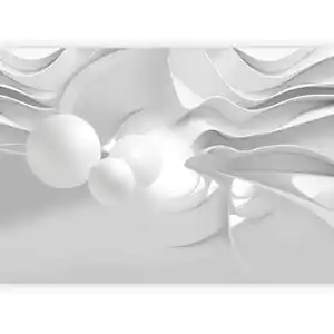 artgeist Fototapete, Weiß, Hellgrau, Textil, Abstraktes, 200x140 cm, CE, Tapeten & Wandverkleidungen, Fototapeten