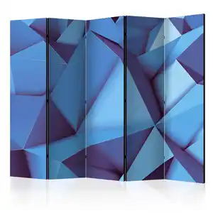 artgeist Paravent, Blau, Hellblau, Holz, Textil, Kiefer, massiv, Abstraktes, 225x172x3 cm, Motiv auf Vorder- und Rückseite, Wohnzimmer, Raumteiler & Paravents, Paravents