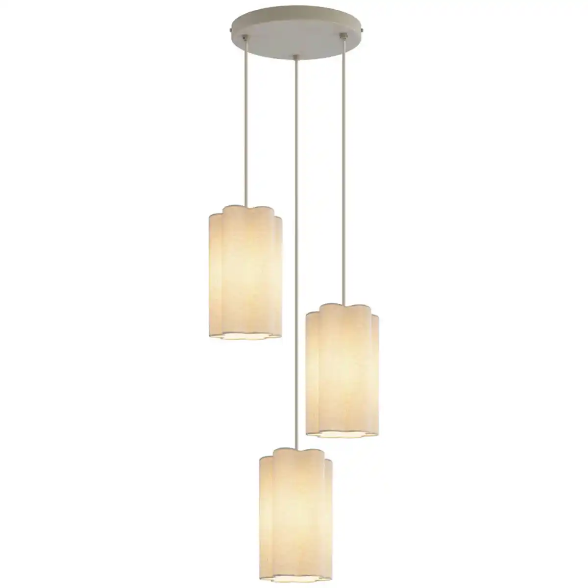 Bild 1 von Novel Hängeleuchte, Beige, Metall, Kunststoff, Textil, Abstraktes,Abstraktes, 120 cm, RoHS, CE, Textilschirm, Lampen & Leuchten, Innenbeleuchtung, Hängelampen, Pendelleuchten