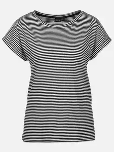Damen Streifenshirt Schwarz