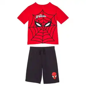 LICENSED Kinder Sommer-Set, Spiderman, Rot/Schwarz, 98/104