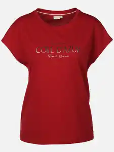 Damen Shirt mit Folienprint Rot