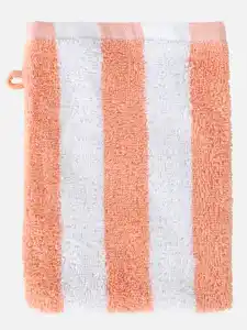 Waschhandschuh gestreift 16x21cm Orange