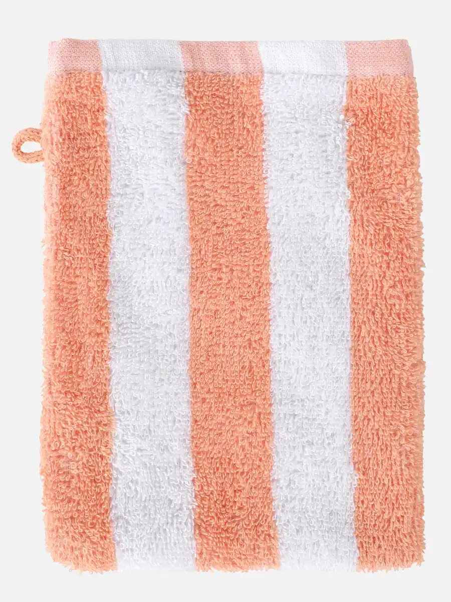 Bild 1 von Waschhandschuh gestreift 16x21cm Orange