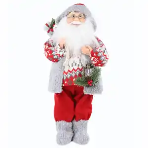 Weihnachtsmann stehend ca.46cm Grau