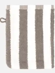 Waschhandschuh gestreift 16x21cm Beige