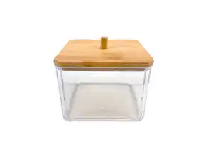 Wattestäbchen Box mit Bambusdeckel